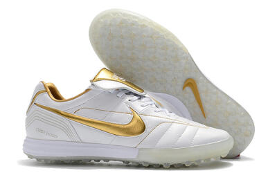 Men's Nike Tiempo Legend 7 Elite R10 TF Football Shoes - White/Gold