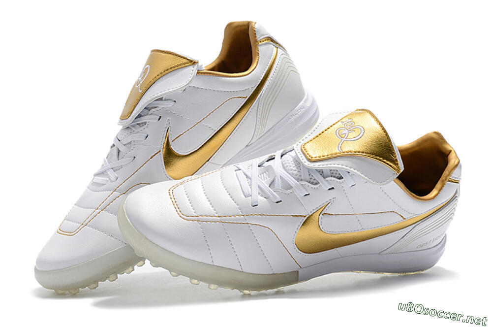 Men's Nike Tiempo Legend 7 Elite R10 TF Football Shoes - White/Gold 6