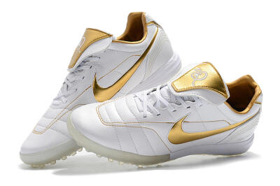 Men's Nike Tiempo Legend 7 Elite R10 TF Football Shoes - White/Gold