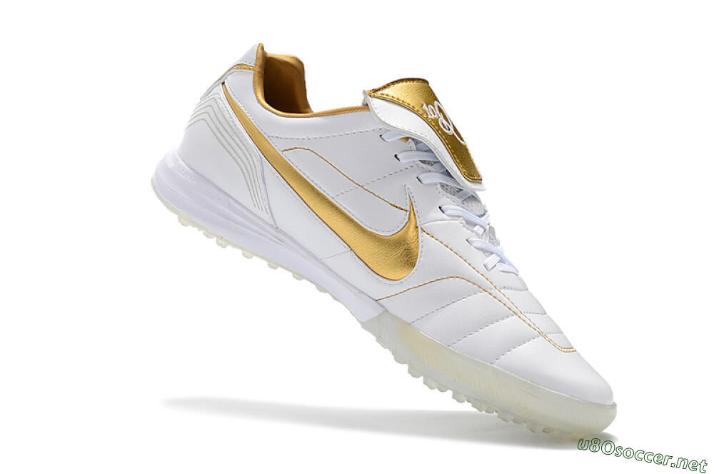 Men's Nike Tiempo Legend 7 Elite R10 TF Football Shoes - White/Gold 7