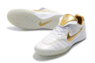 Men's Nike Tiempo Legend 7 Elite R10 TF Football Shoes - White/Gold