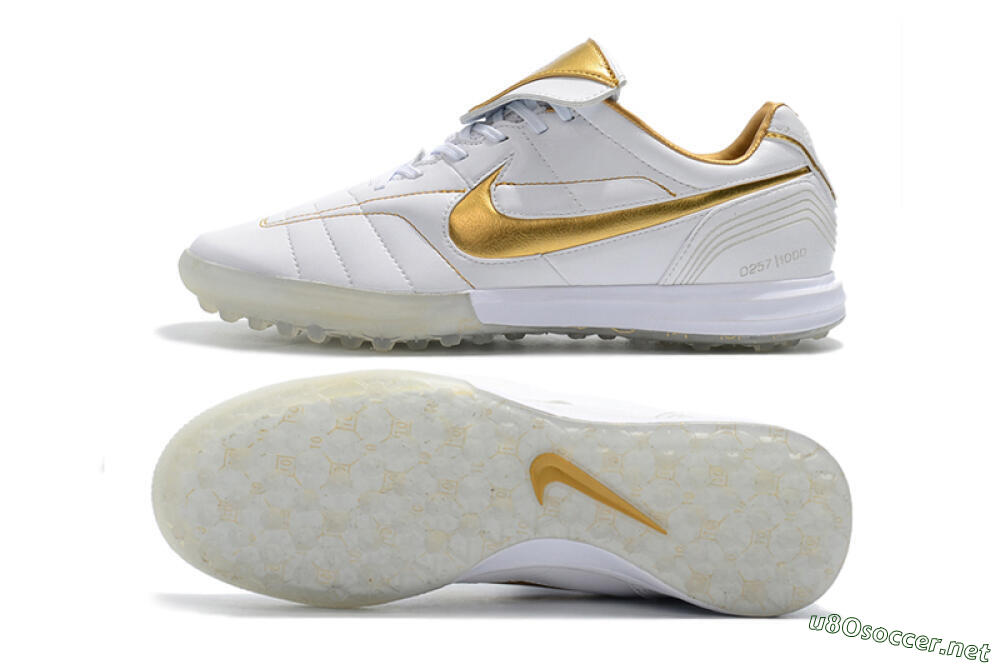 Men's Nike Tiempo Legend 7 Elite R10 TF Football Shoes - White/Gold 1