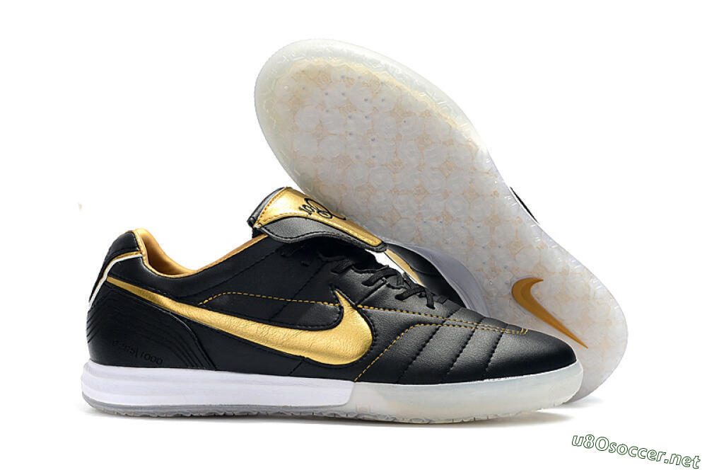 Men's Nike Tiempo Legend 7 Elite R10 IC Football Shoes - Black/Gold/White 2