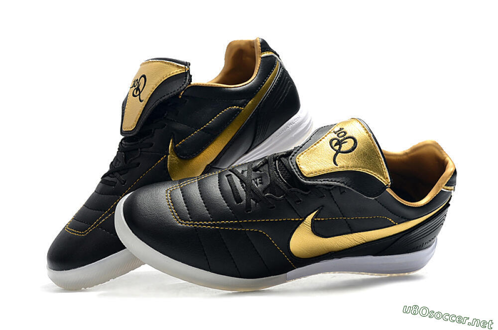 Men's Nike Tiempo Legend 7 Elite R10 IC Football Shoes - Black/Gold/White 6