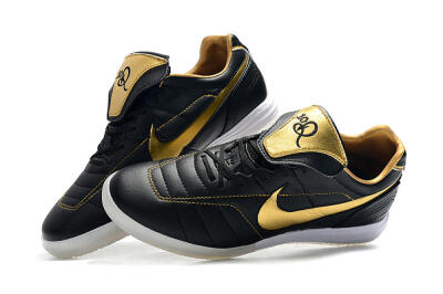 Men's Nike Tiempo Legend 7 Elite R10 IC Football Shoes - Black/Gold/White