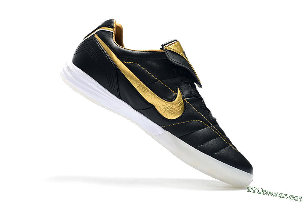 Men's Nike Tiempo Legend 7 Elite R10 IC Football Shoes - Black/Gold/White 7