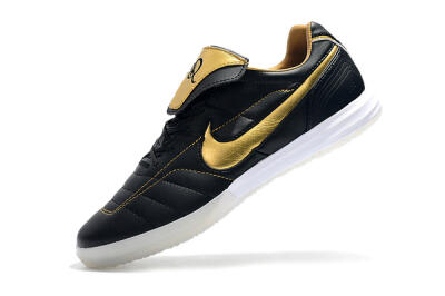 Men's Nike Tiempo Legend 7 Elite R10 IC Football Shoes - Black/Gold/White