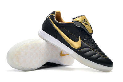 Men's Nike Tiempo Legend 7 Elite R10 IC Football Shoes - Black/Gold/White