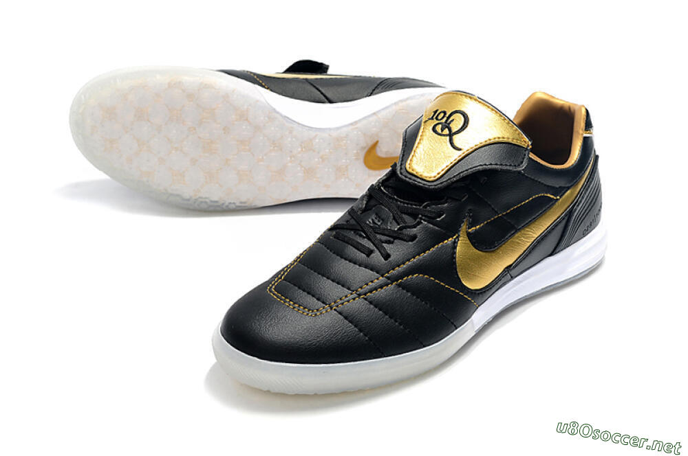 Men's Nike Tiempo Legend 7 Elite R10 IC Football Shoes - Black/Gold/White 3