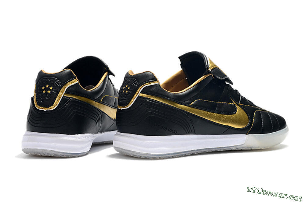 Men's Nike Tiempo Legend 7 Elite R10 IC Football Shoes - Black/Gold/White 9