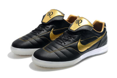 Men's Nike Tiempo Legend 7 Elite R10 IC Football Shoes - Black/Gold/White