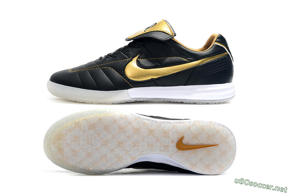 Men's Nike Tiempo Legend 7 Elite R10 IC Football Shoes - Black/Gold/White 1