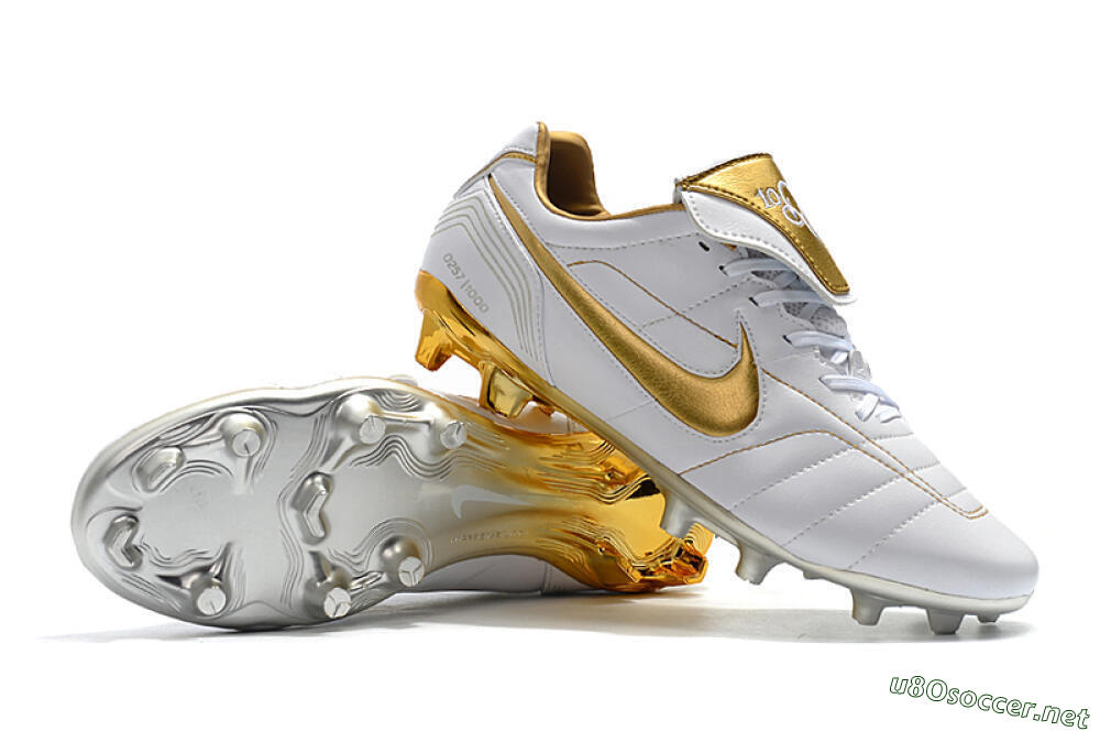 Men's Nike Tiempo Legend 7 Elite R10 FG Football Boots - White/Gold 4