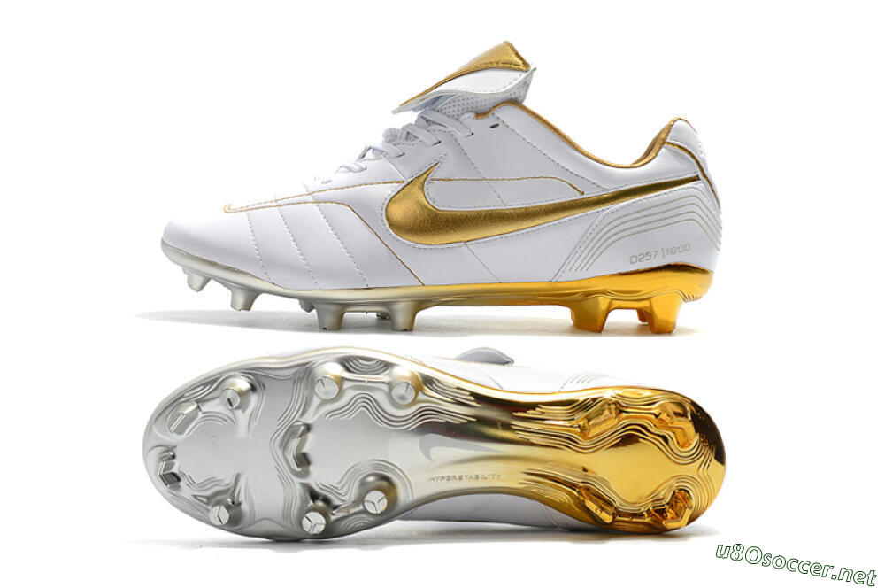 Men's Nike Tiempo Legend 7 Elite R10 FG Football Boots - White/Gold 1