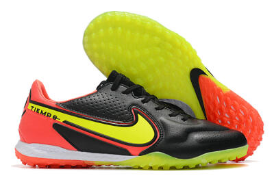 Men's Nike React Tiempo Legend 9 Pro TF Football Shoes - Black/Yellow/Red