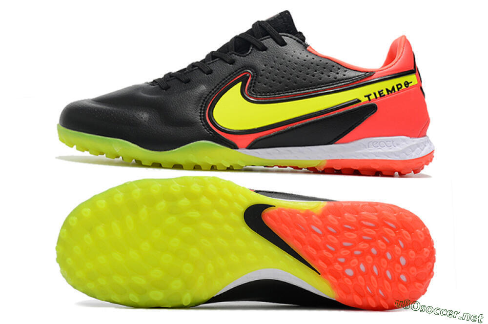 Men's Nike React Tiempo Legend 9 Pro TF Football Shoes - Black/Yellow/Red 1