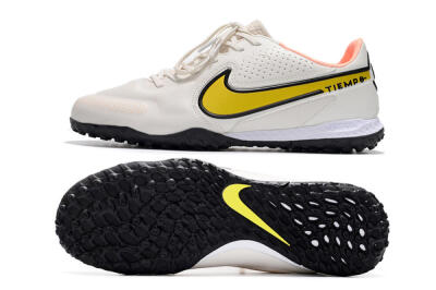 Men's Nike React Tiempo Legend 9 Pro TF Football Shoes - White/Yellow/Black