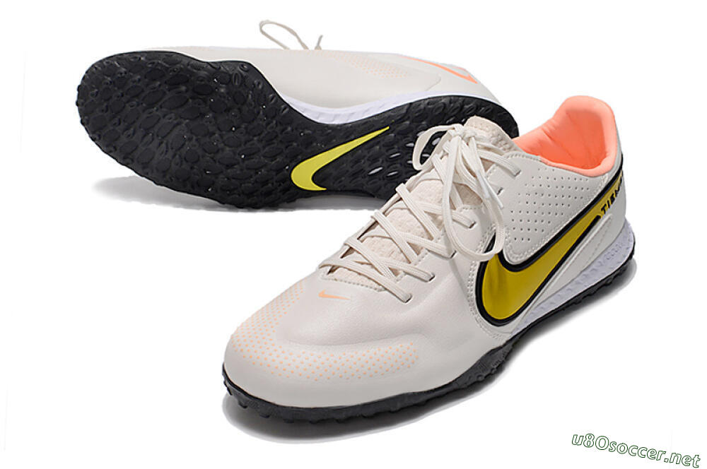 Men's Nike React Tiempo Legend 9 Pro TF Football Shoes - White/Yellow/Black 3