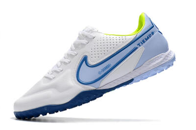 Men's Nike React Tiempo Legend 9 Pro TF Football Shoes - White/Blue/Yellow