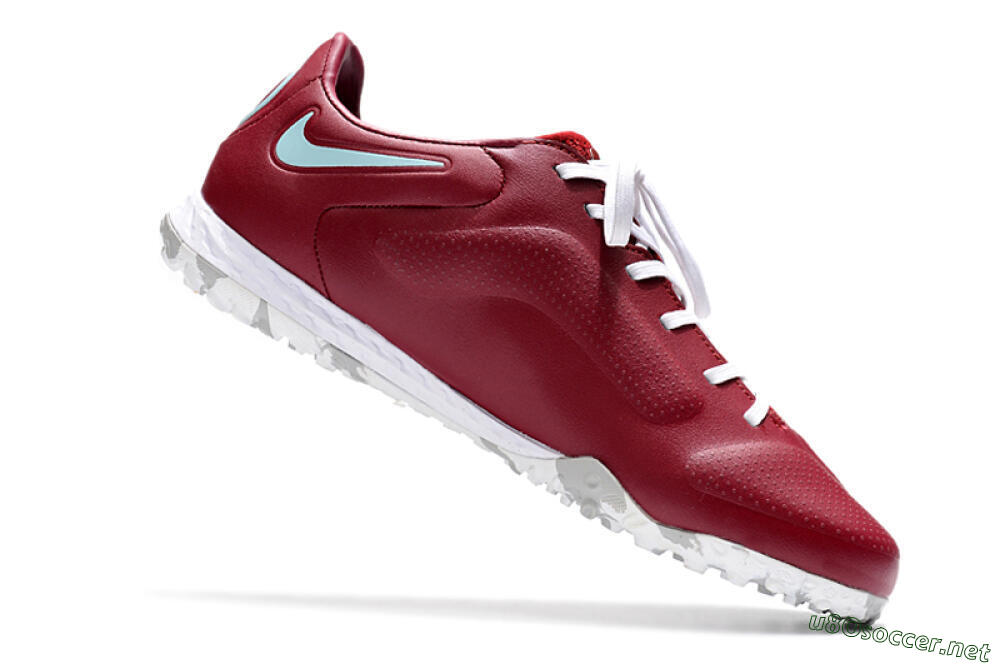 Men's Nike React Tiempo Legend 9 Pro TF Football Shoes - Red/White/Jade 4