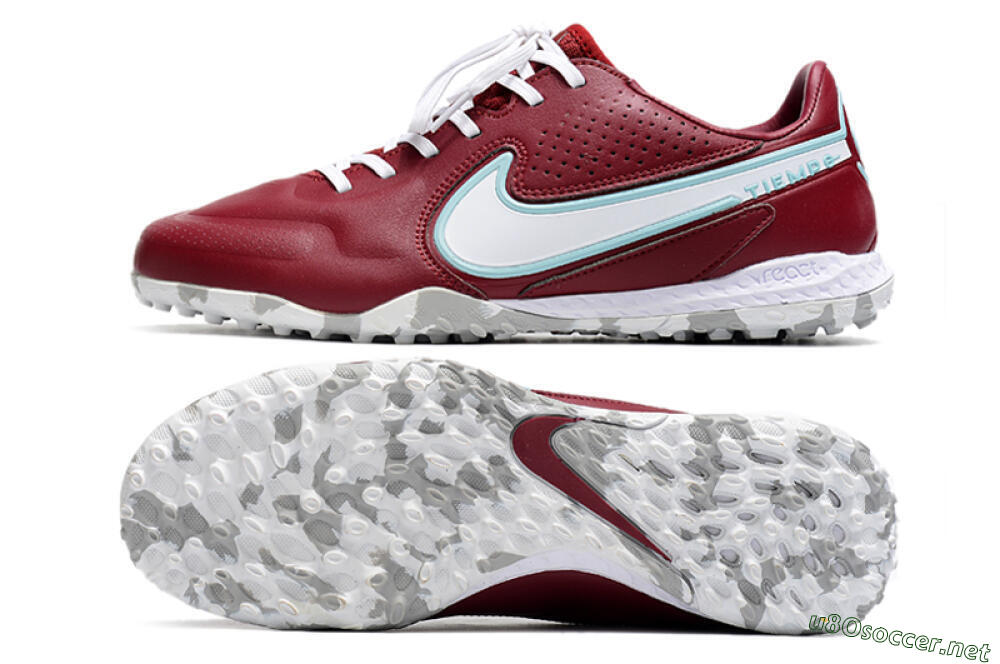 Men's Nike React Tiempo Legend 9 Pro TF Football Shoes - Red/White/Jade 1