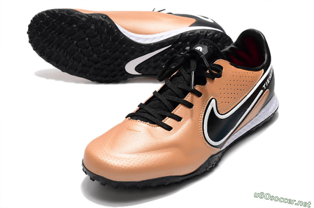 Men's Nike React Tiempo Legend 9 Pro TF Football Shoes - Gold/White/Black 3