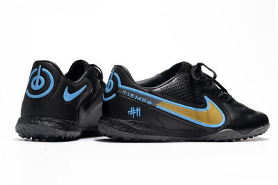 Men's Nike React Tiempo Legend 9 Pro TF Football Shoes - Black/Gold/Blue
