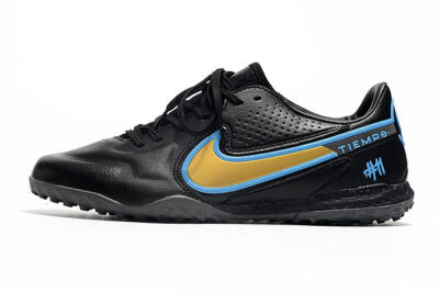 Men's Nike React Tiempo Legend 9 Pro TF Football Shoes - Black/Gold/Blue