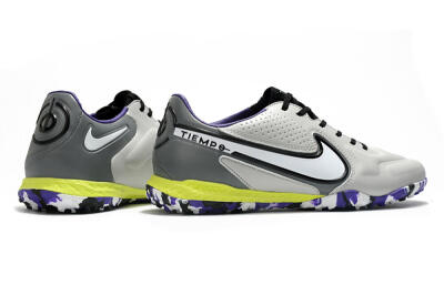 Men's Nike React Tiempo Legend 9 Pro TF Football Shoes - Grey/White/Black/Yellow