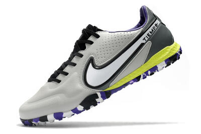 Men's Nike React Tiempo Legend 9 Pro TF Football Shoes - Grey/White/Black/Yellow