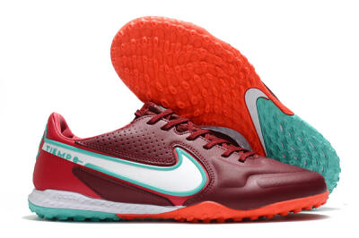 Men's Nike React Tiempo Legend 9 Pro TF Football Shoes - Red/White/Jade
