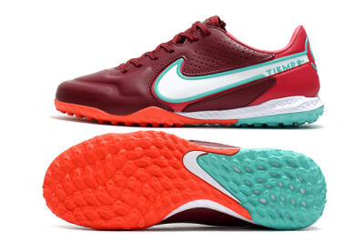 Men's Nike React Tiempo Legend 9 Pro TF Football Shoes - Red/White/Jade