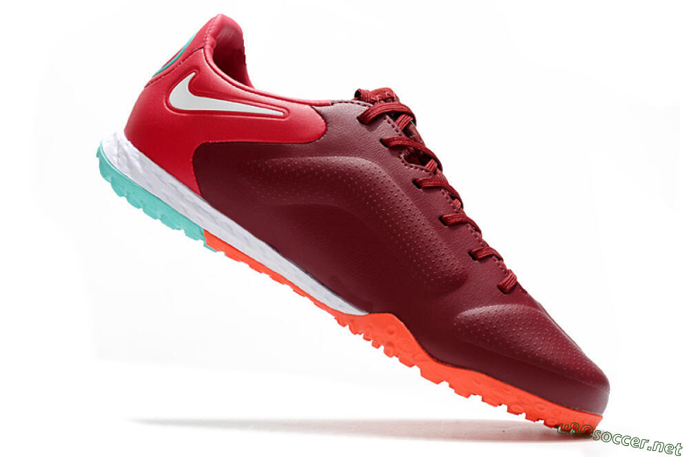 Men's Nike React Tiempo Legend 9 Pro TF Football Shoes - Red/White/Jade 4