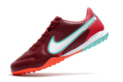 Men's Nike React Tiempo Legend 9 Pro TF Football Shoes - Red/White/Jade