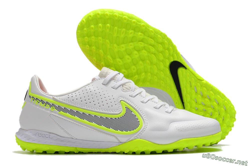 Men's Nike React Tiempo Legend 9 Pro TF Football Shoes - White/Yellow/Black 2
