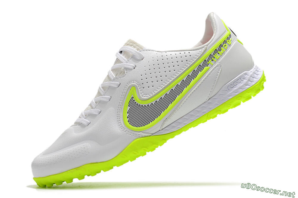 Men's Nike React Tiempo Legend 9 Pro TF Football Shoes - White/Yellow/Black 5