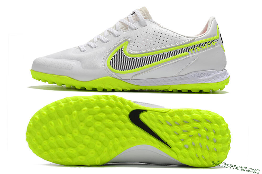 Men's Nike React Tiempo Legend 9 Pro TF Football Shoes - White/Yellow/Black 1
