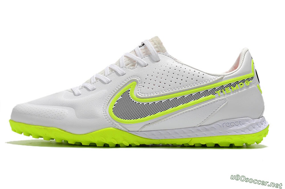 Men's Nike React Tiempo Legend 9 Pro TF Football Shoes - White/Yellow/Black 0