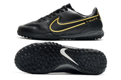 Men's Nike React Tiempo Legend 9 Pro TF Football Shoes - Black/Gold/White