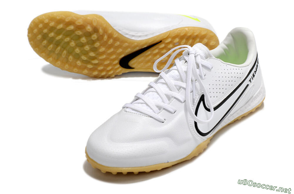 Men's Nike React Tiempo Legend 9 Pro TF Football Shoes - White/Black/Brown 3