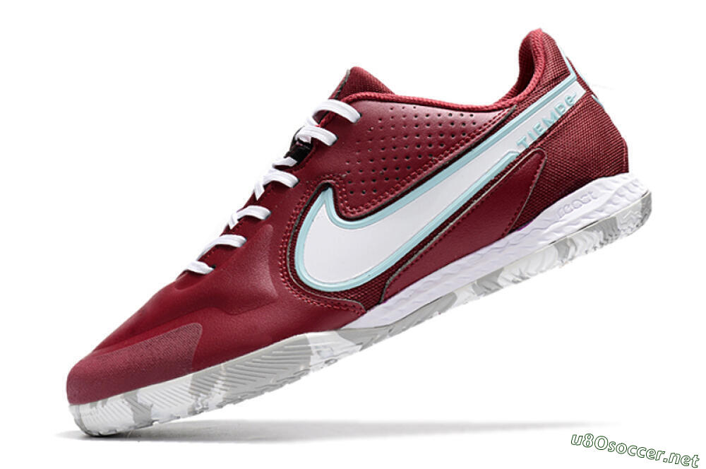 Men's Nike React Tiempo Legend 9 Pro IC Football Shoes - Red/White/Jade 5