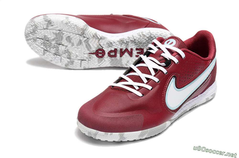 Men's Nike React Tiempo Legend 9 Pro IC Football Shoes - Red/White/Jade 3