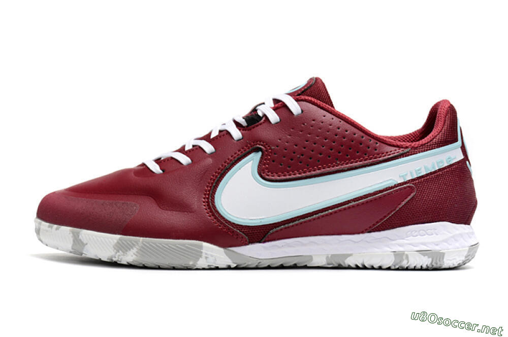 Men's Nike React Tiempo Legend 9 Pro IC Football Shoes - Red/White/Jade 0