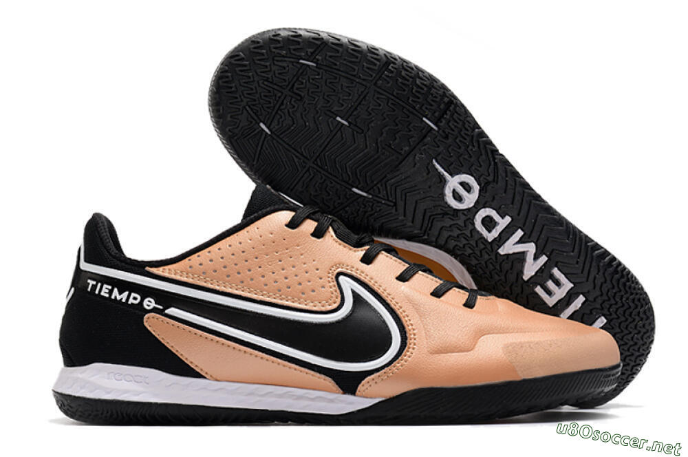 Men's Nike React Tiempo Legend 9 Pro IC Football Shoes - Gold/Black/White 2