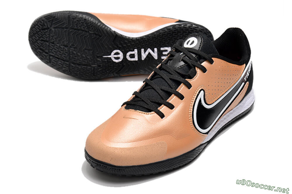 Men's Nike React Tiempo Legend 9 Pro IC Football Shoes - Gold/Black/White 3