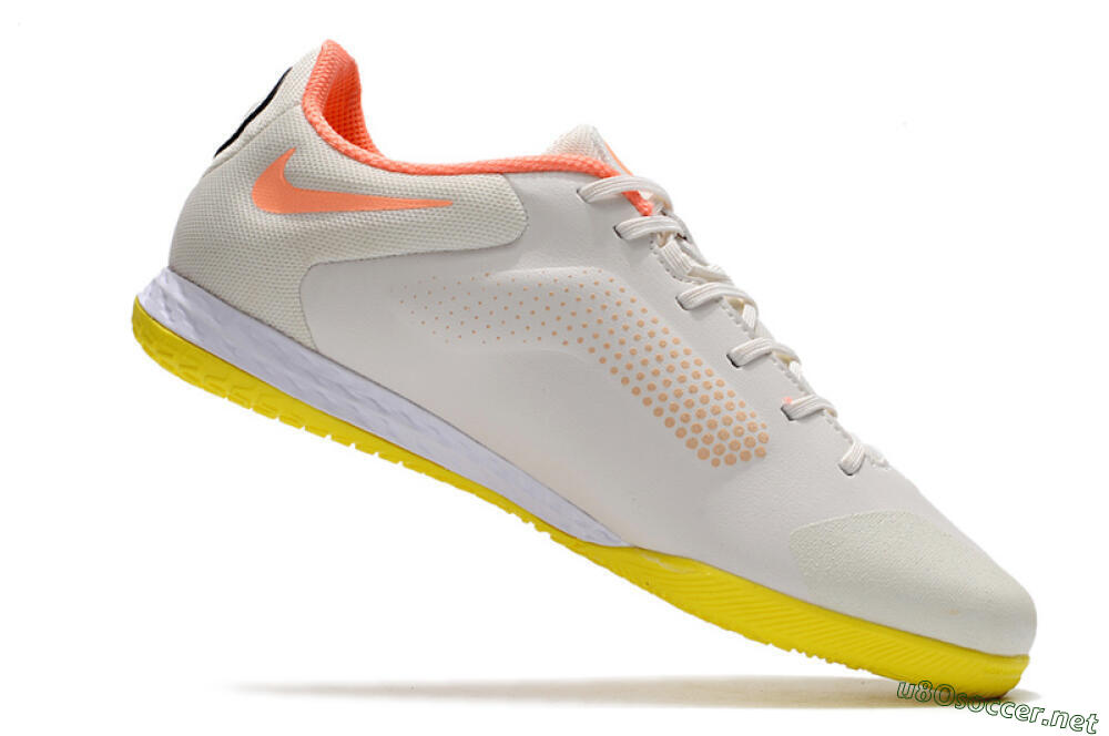 Men's Nike React Tiempo Legend 9 Pro IC Football Shoes - White/Black/Yellow 4
