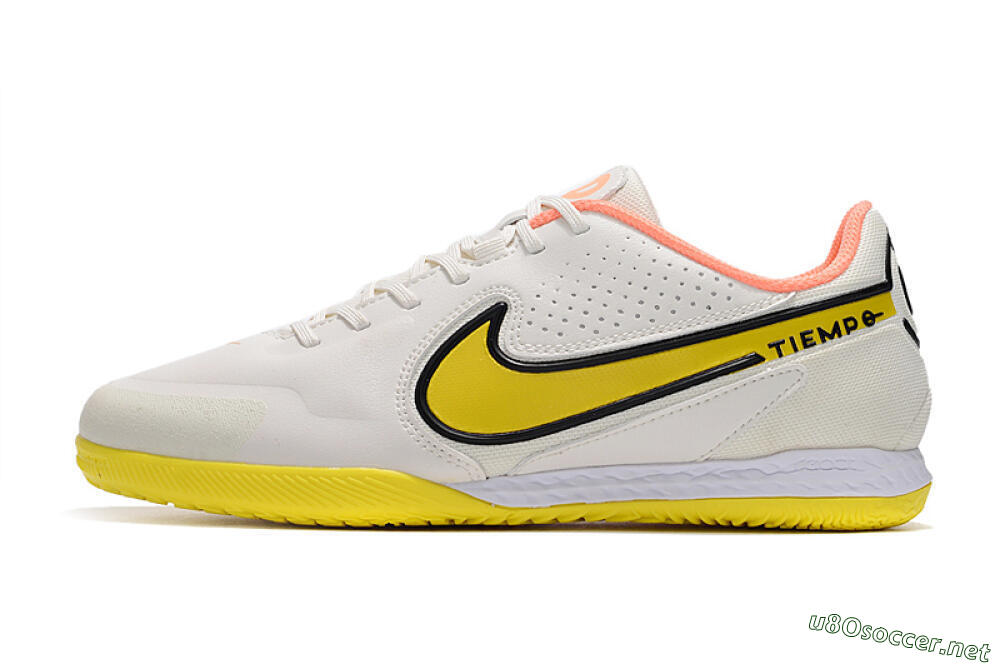 Men's Nike React Tiempo Legend 9 Pro IC Football Shoes - White/Black/Yellow 0