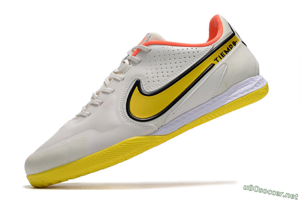 Men's Nike React Tiempo Legend 9 Pro IC Football Shoes - White/Black/Yellow 5