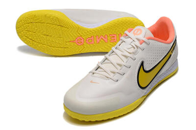 Men's Nike React Tiempo Legend 9 Pro IC Football Shoes - White/Black/Yellow