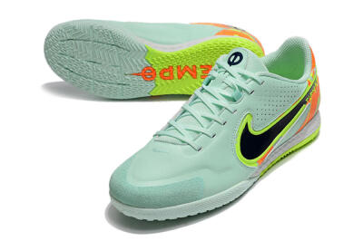 Men's Nike React Tiempo Legend 9 Pro IC Football Shoes - Jade/Black/Yellow/Red